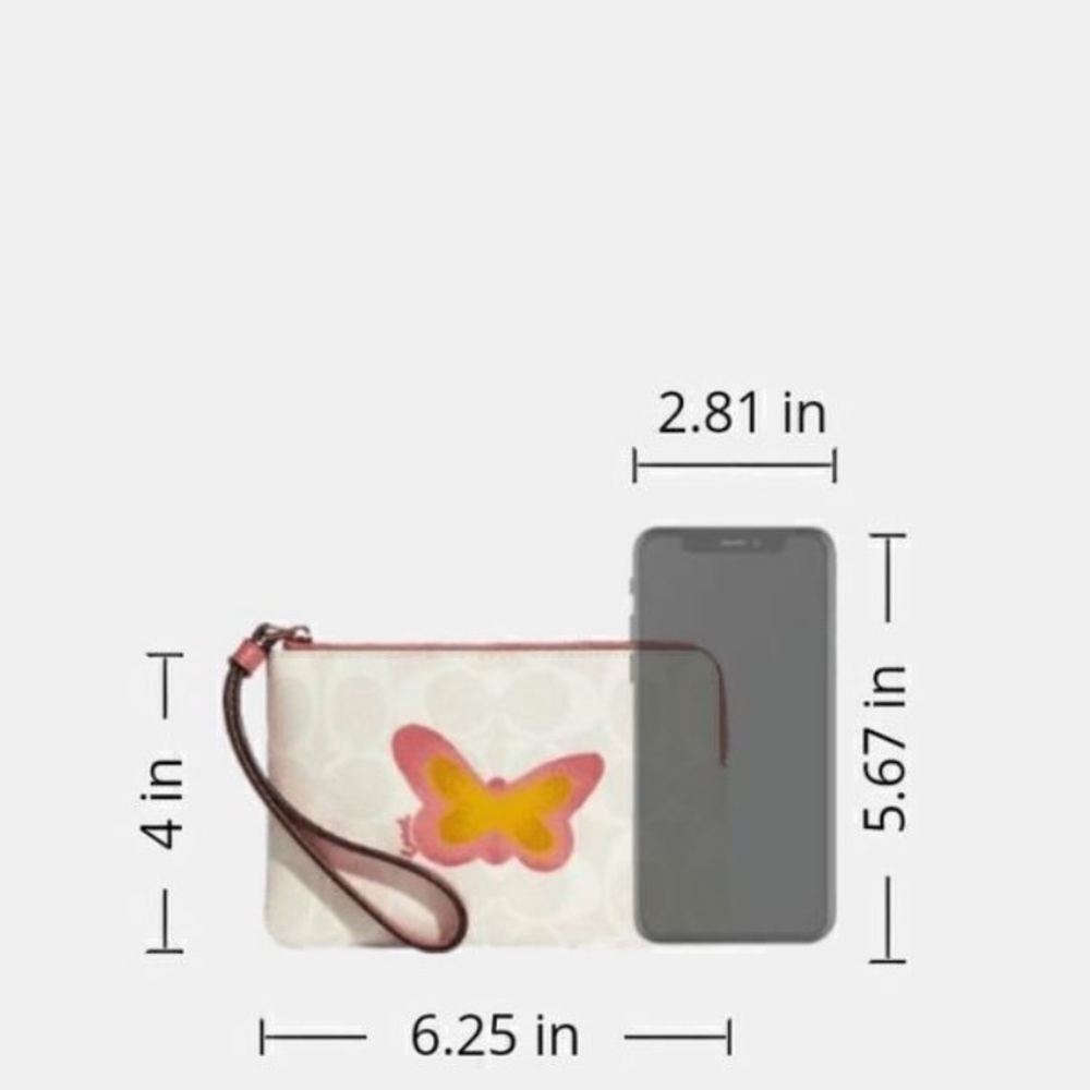 Coach Signature Canvas Wristlet with Butterfly Accent - Picture 3 of 11